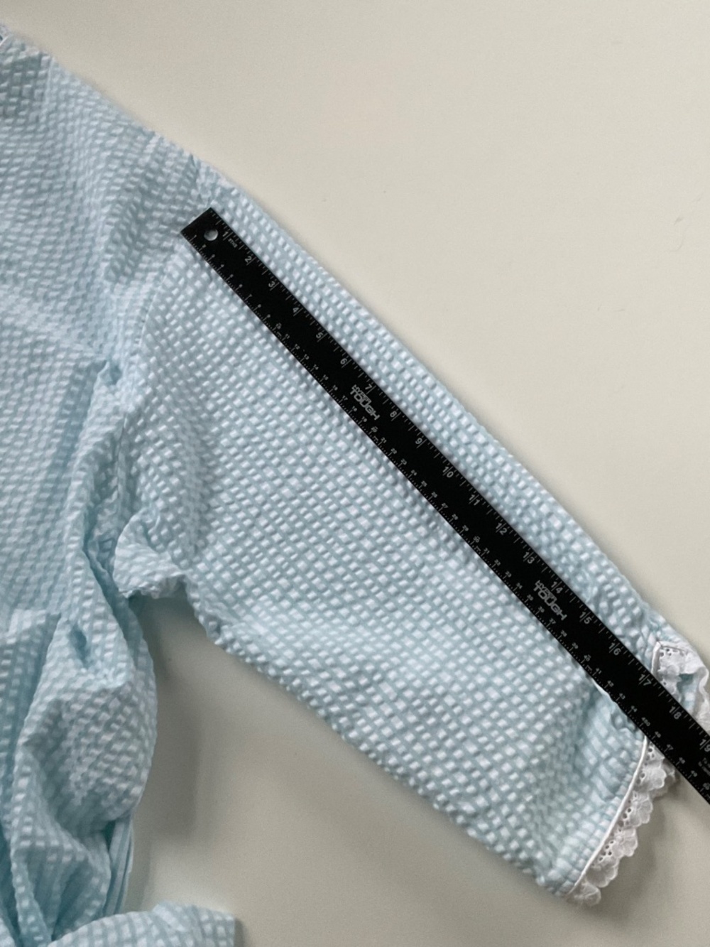Eileen West Seersucker Robe 2X Light Blue White Stripe Cottagecore Lounge Luxury - Picture 6 of 9